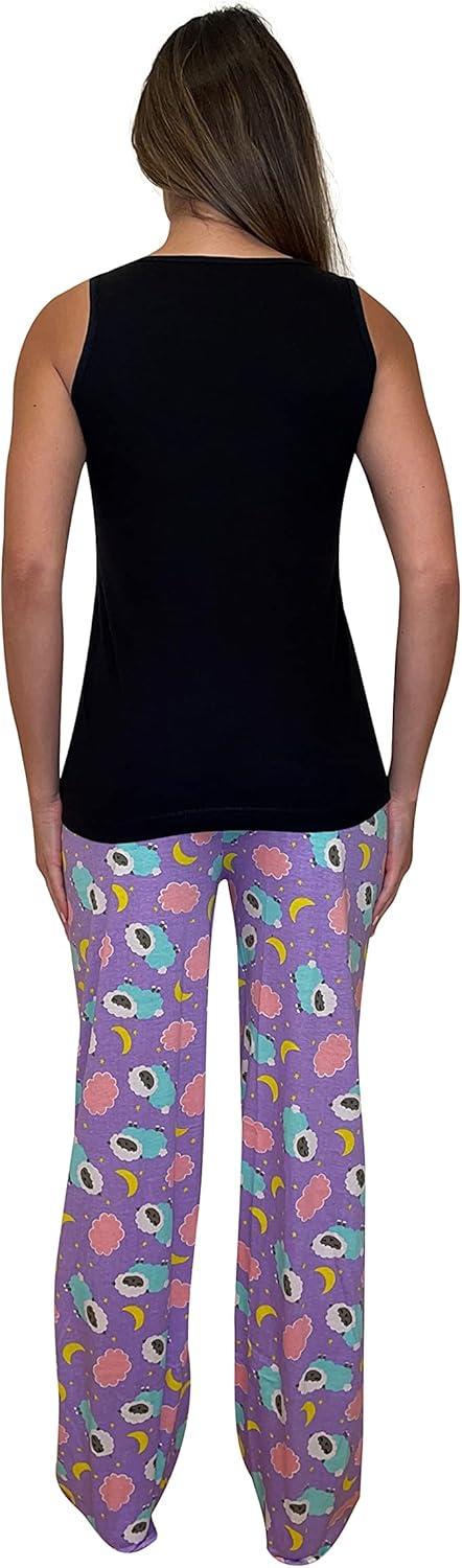 imageJust Love Womens Pajama Pant SetsBlack Love Sleep Sheep