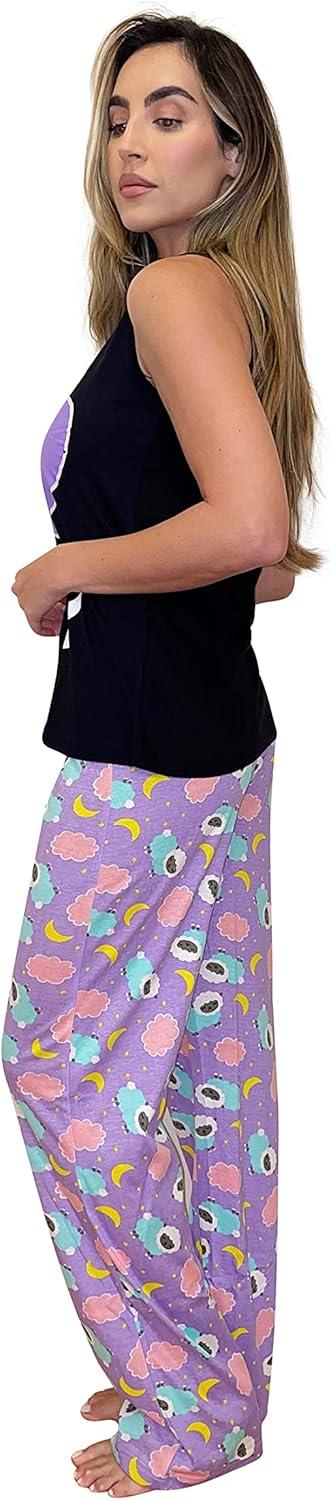 imageJust Love Womens Pajama Pant SetsBlack Love Sleep Sheep