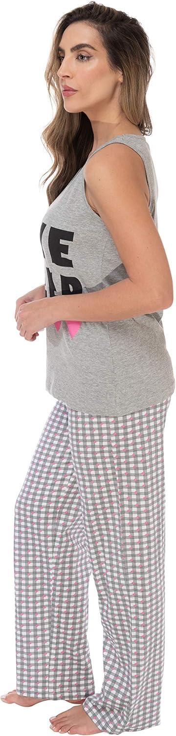 imageJust Love Womens Pajama Pant SetsLove Sleep Grey Plaid