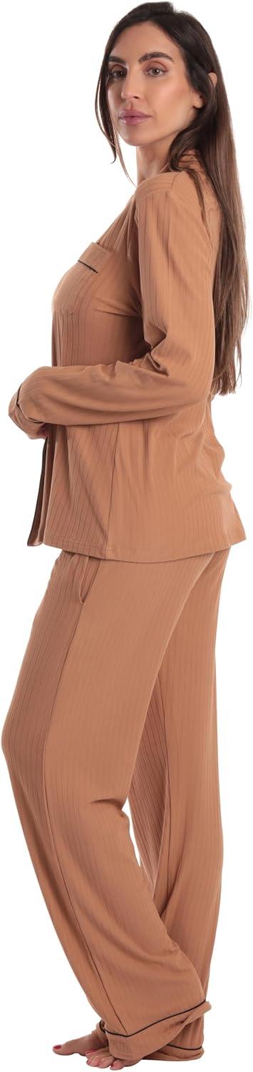 imageJust Love Womens Pajama SetSolid Camel
