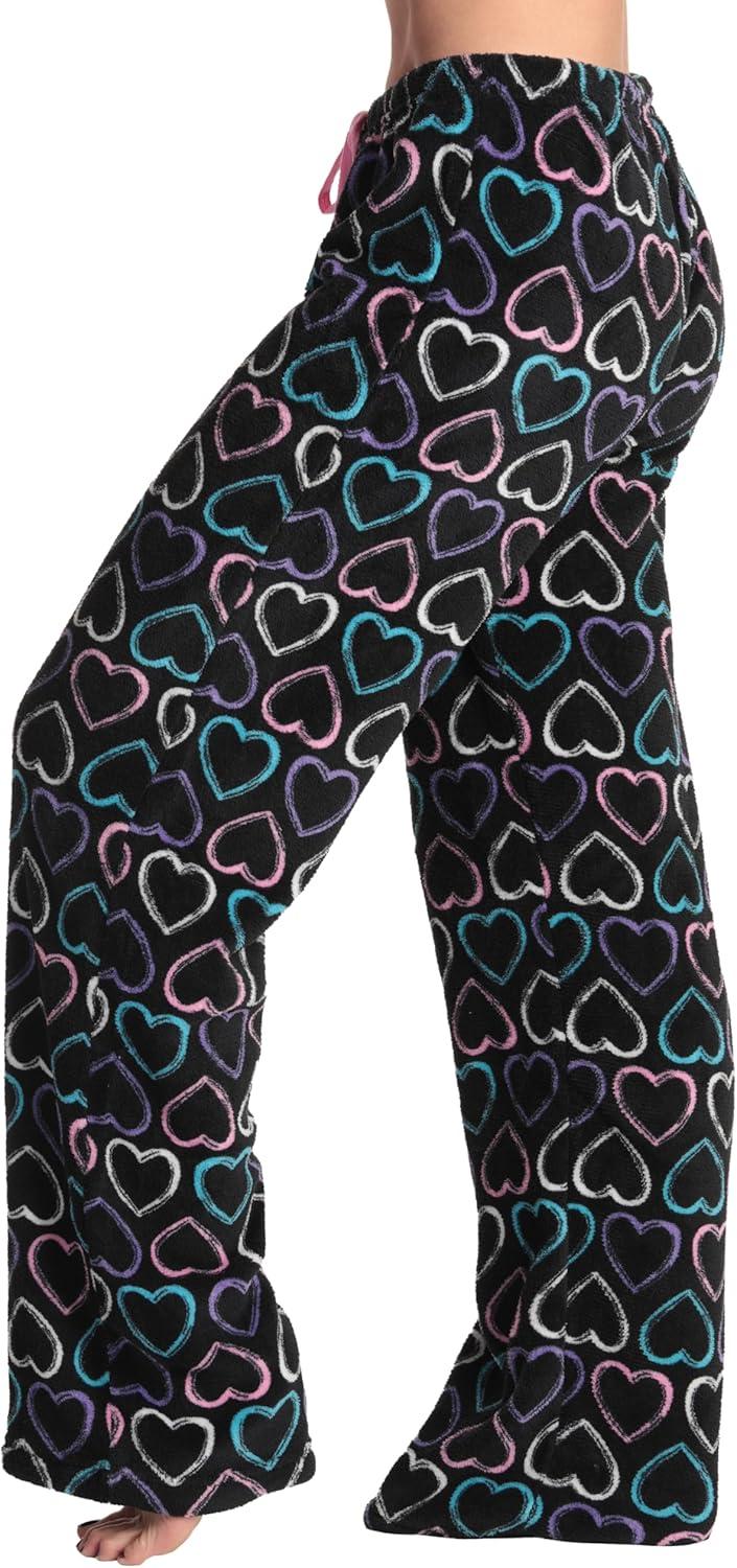 imageJust Love Womens Plush Pajama PantsBlack Chalk Hearts