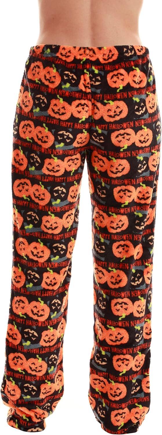 imageJust Love Womens Plush Pajama PantsBlack Halloween Pumpkin
