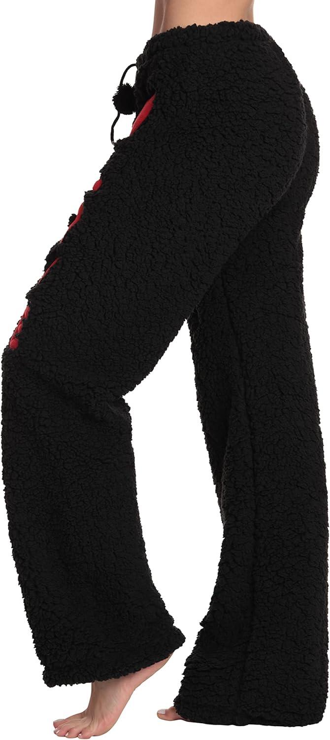 imageJust Love Womens Plush Pajama PantsBlack Love Heart