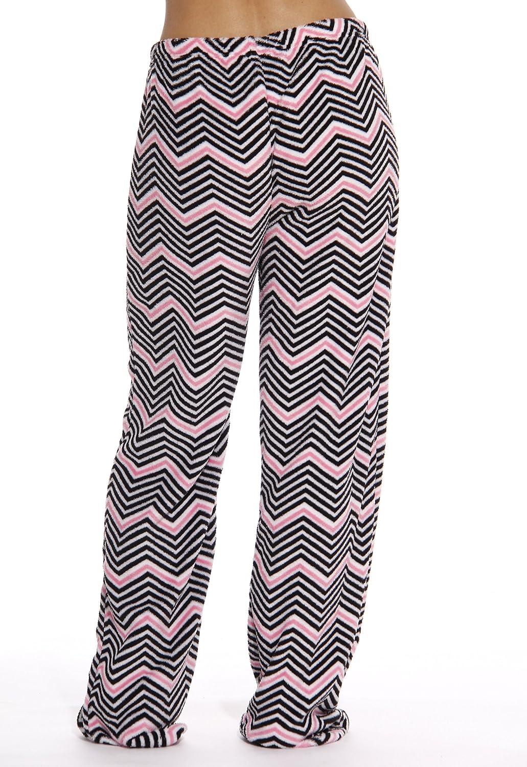 imageJust Love Womens Plush Pajama PantsChevron Black Pink