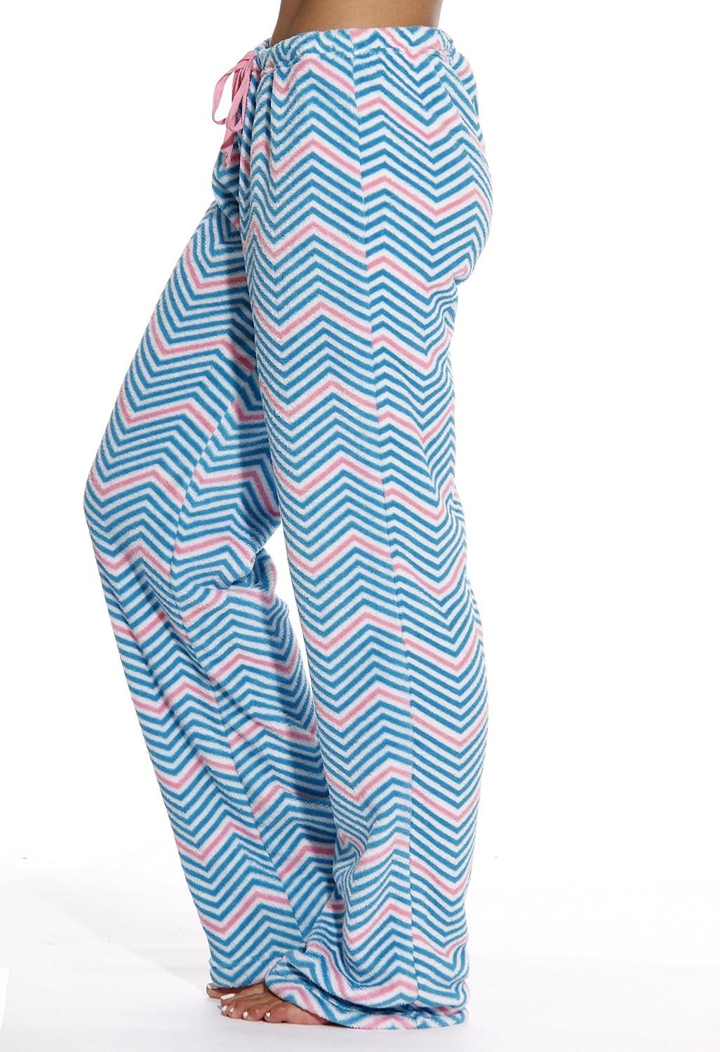 imageJust Love Womens Plush Pajama PantsChevron Turquoise Pink