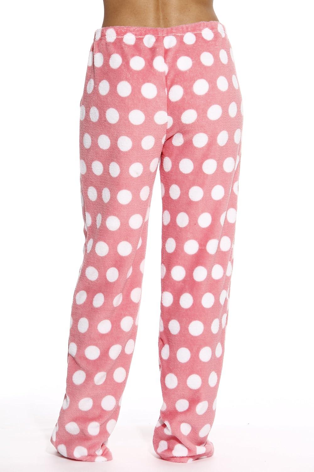 imageJust Love Womens Plush Pajama PantsDot Coral White