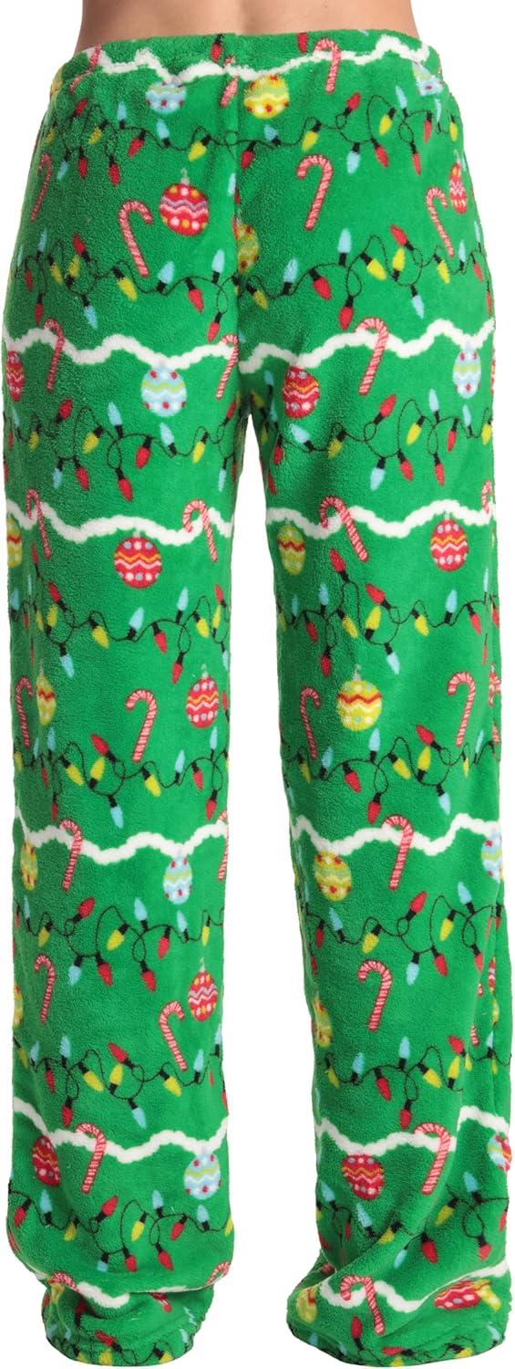imageJust Love Womens Plush Pajama PantsGreen Decorated Tree