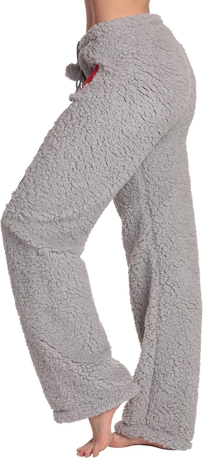 imageJust Love Womens Plush Pajama PantsGrey Heart Jesus