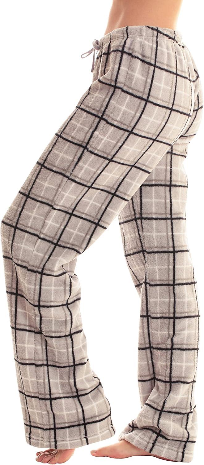 imageJust Love Womens Plush Pajama PantsGrey Plaid Black Grey