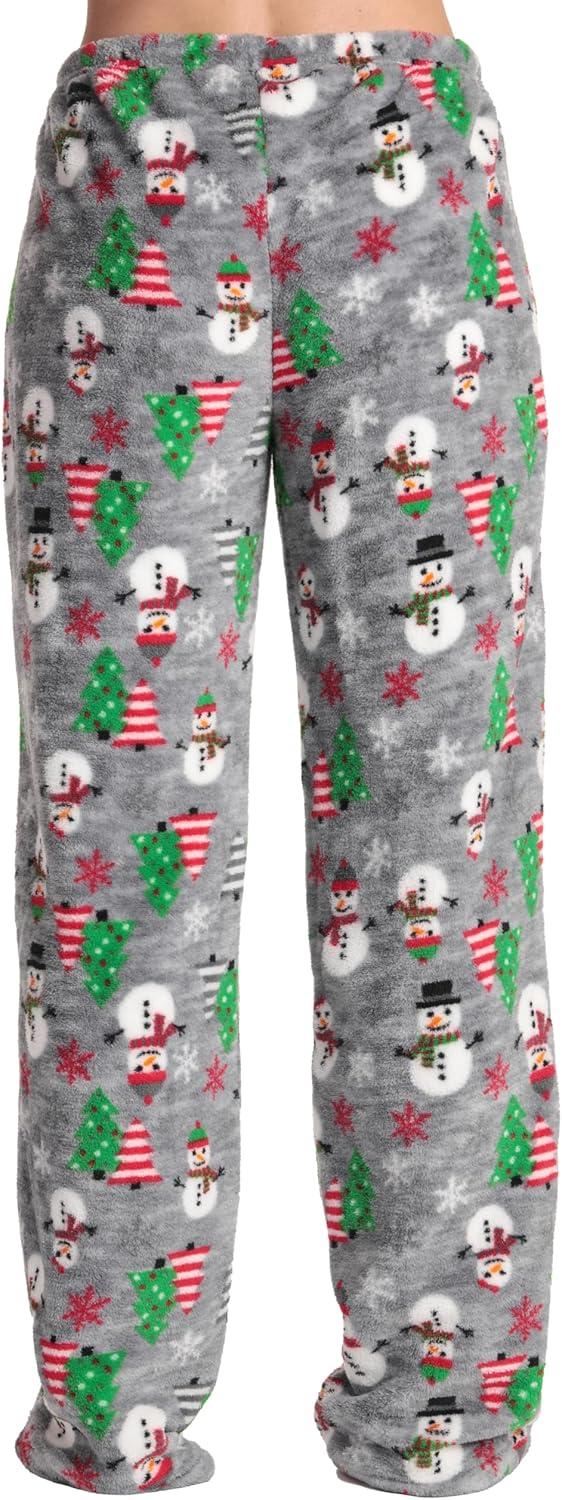 imageJust Love Womens Plush Pajama PantsGrey Xmas Snowman