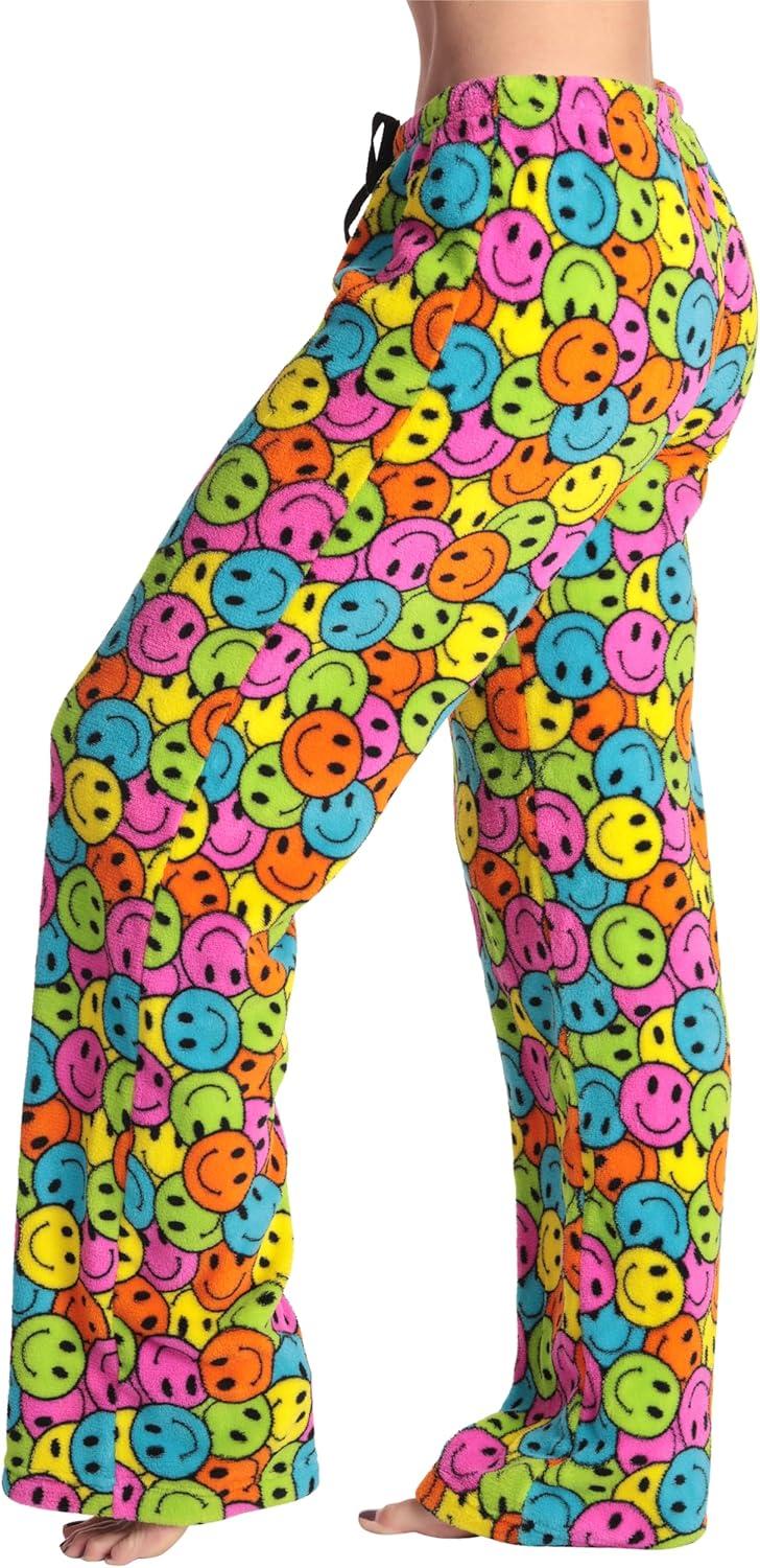 imageJust Love Womens Plush Pajama PantsMulti Tossed Smiley