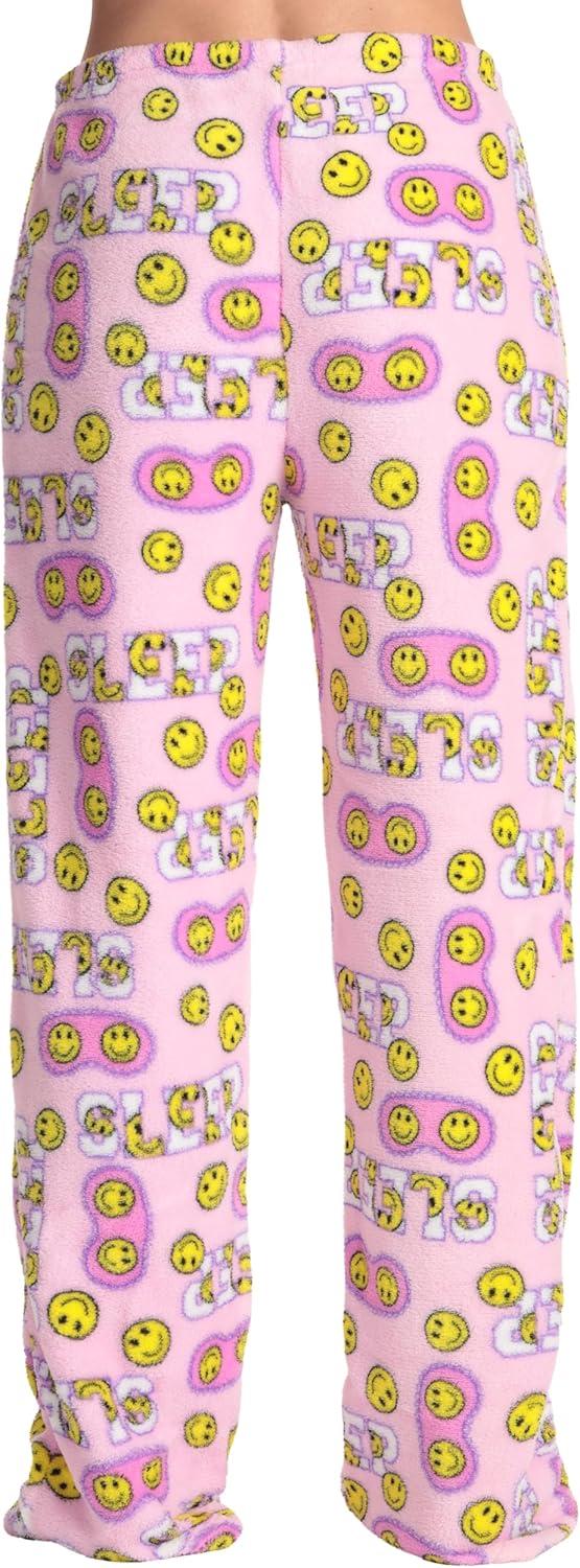 imageJust Love Womens Plush Pajama PantsPink Sleep Smiley