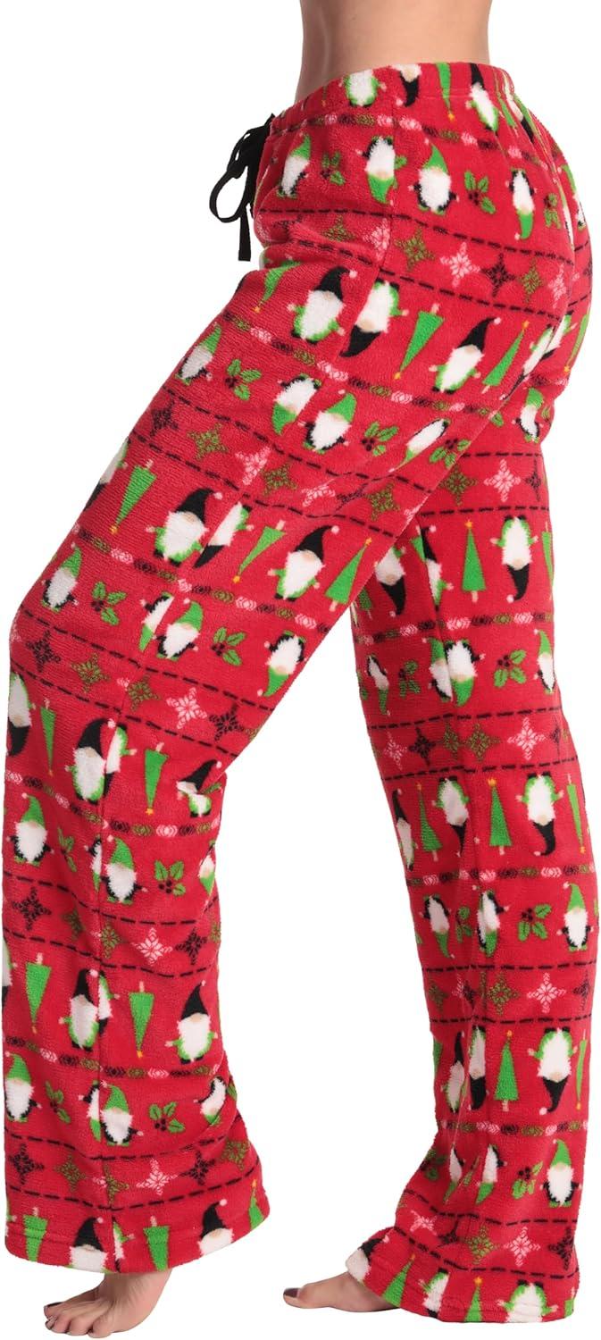 imageJust Love Womens Plush Pajama PantsRed Xmas Gnome