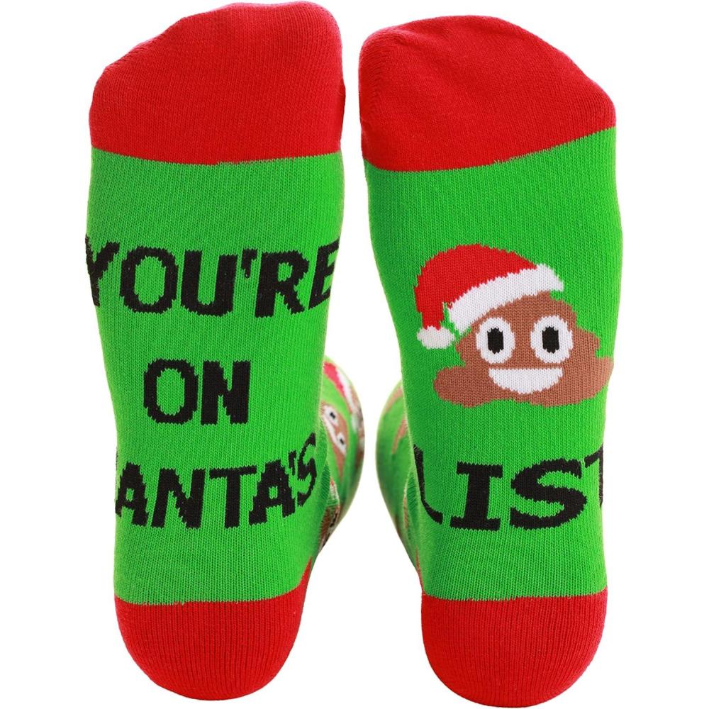 imageJust Love Funny Socks for Women Novelty Gift Socks with SayingsSantas List Sock