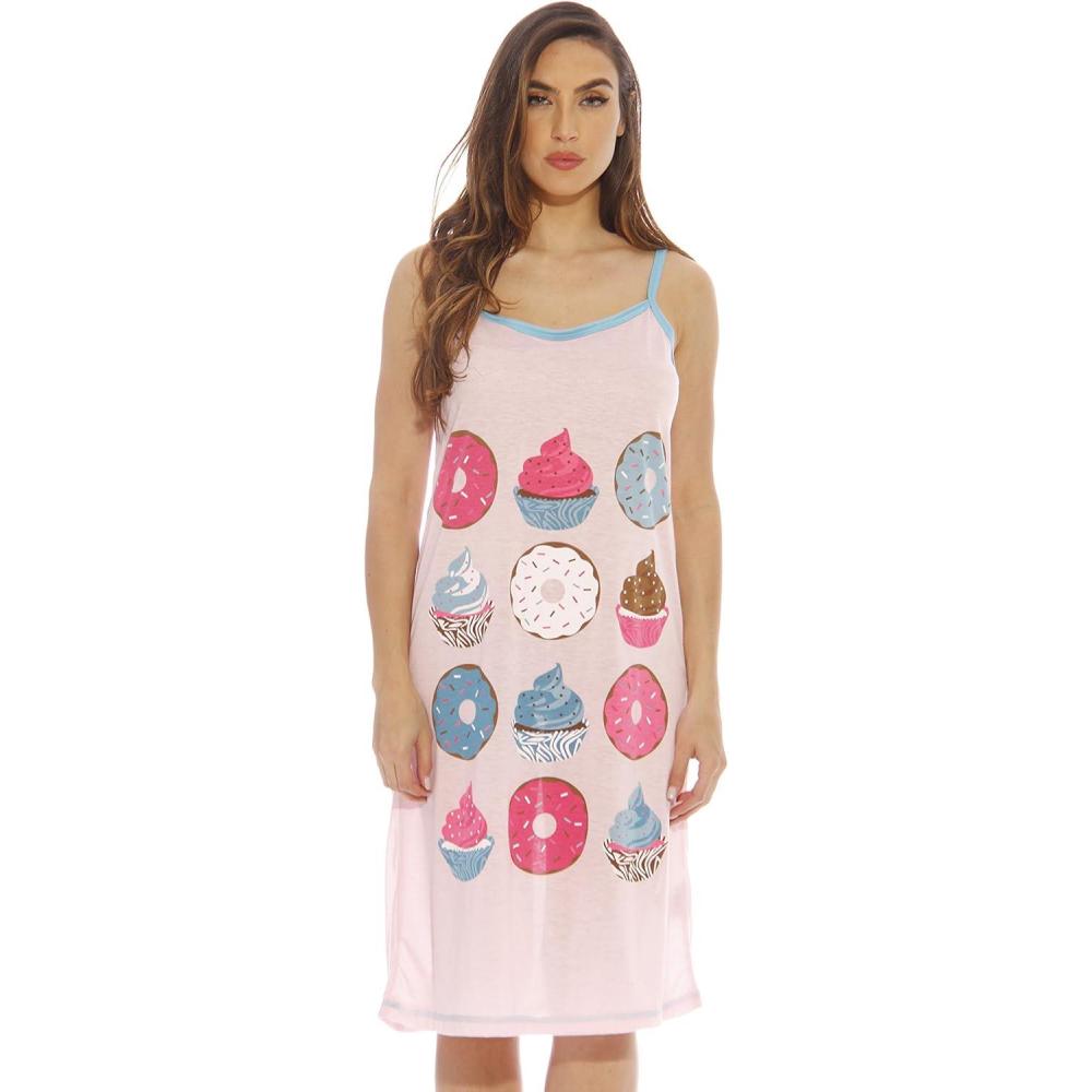 imageJust Love Polyester Spaghetti Strap Nightgown with Cute GraphicsDonuts and Cupcakes