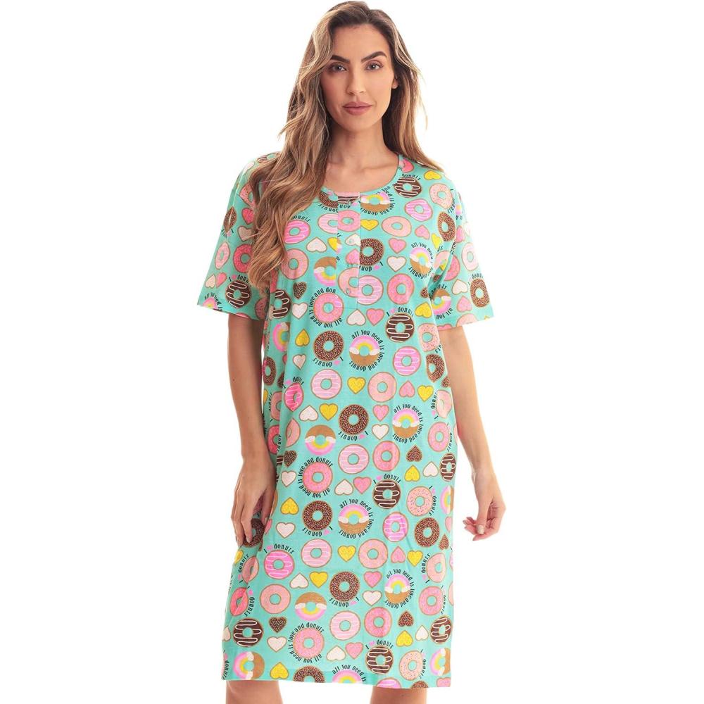 imageJust Love Short Sleeve Nightgown Sleep Dress for WomenMint All You Need is Love