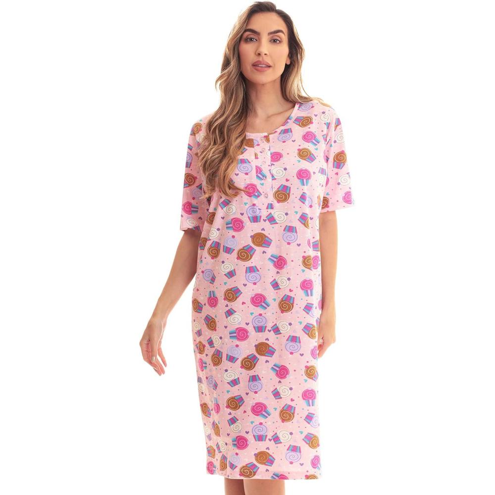 imageJust Love Short Sleeve Nightgown Sleep Dress for WomenPink Cupcake Pop