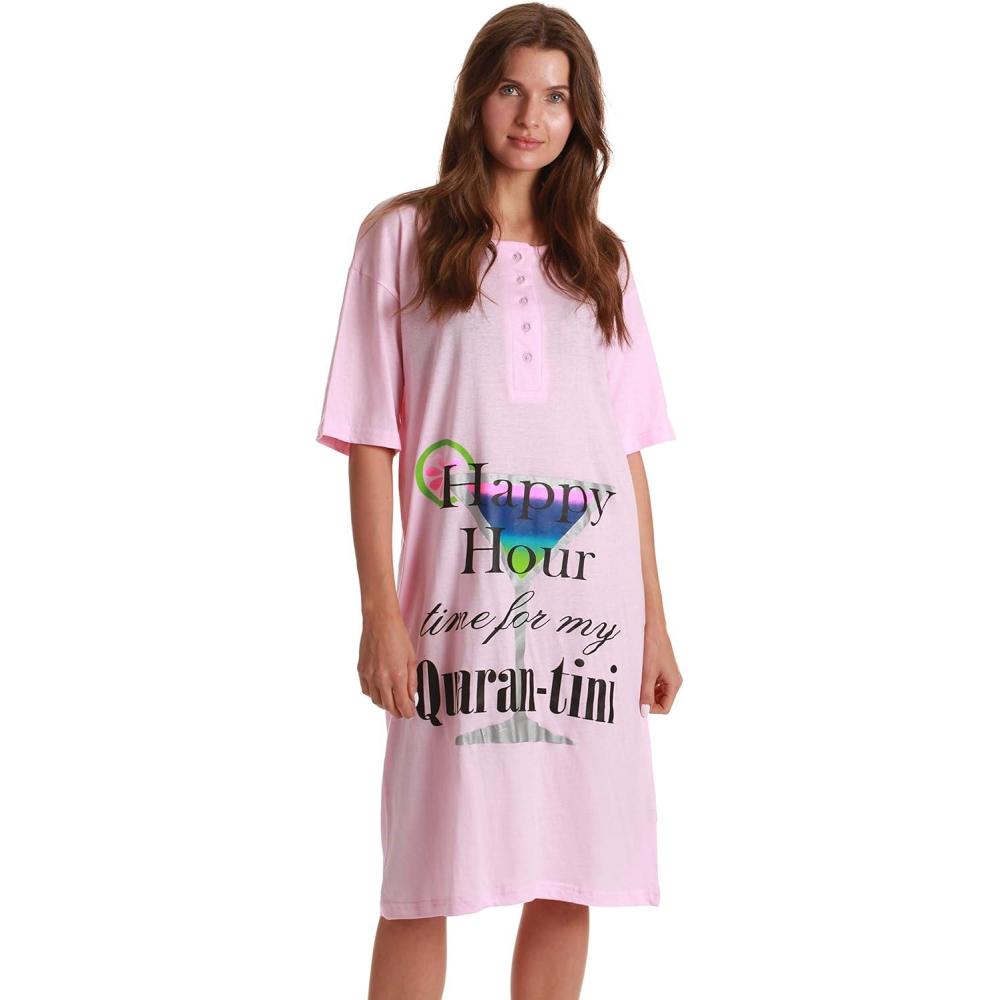 imageJust Love Short Sleeve Nightgown Sleep Dress for WomenPink Happy Hour