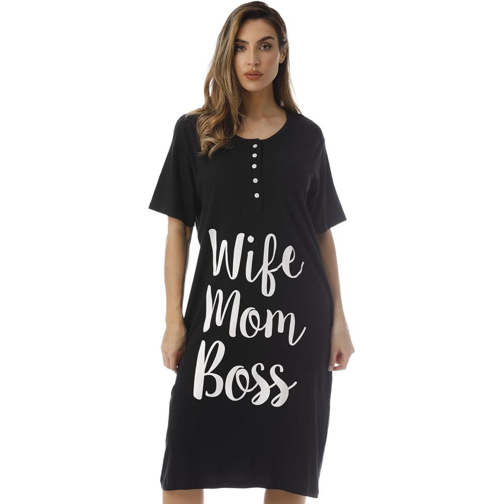 imageJust Love Short Sleeve Nightgown Sleep Dress for WomenWife Mom Boss