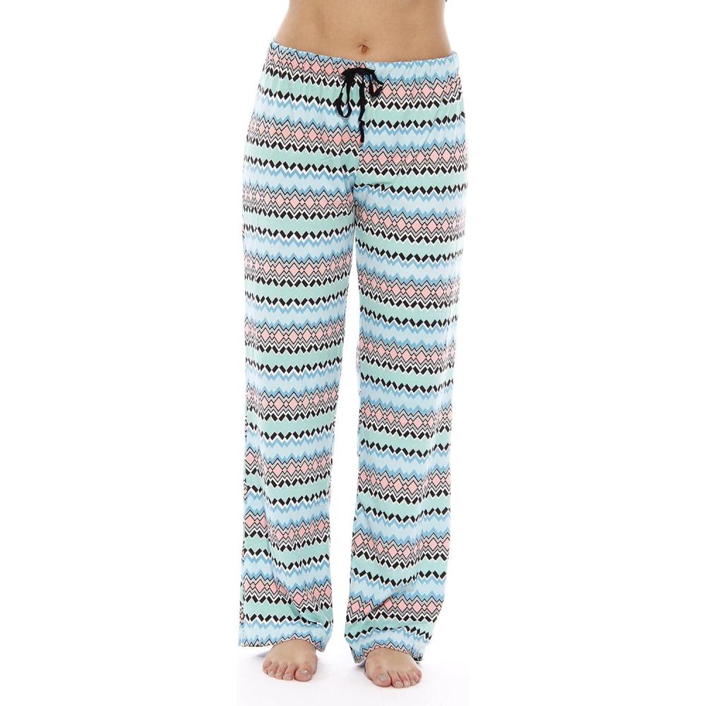 imageJust Love Silky Soft Women Pajama Pants with Stretch PJs SleepwearParadisio Turquoise Coral