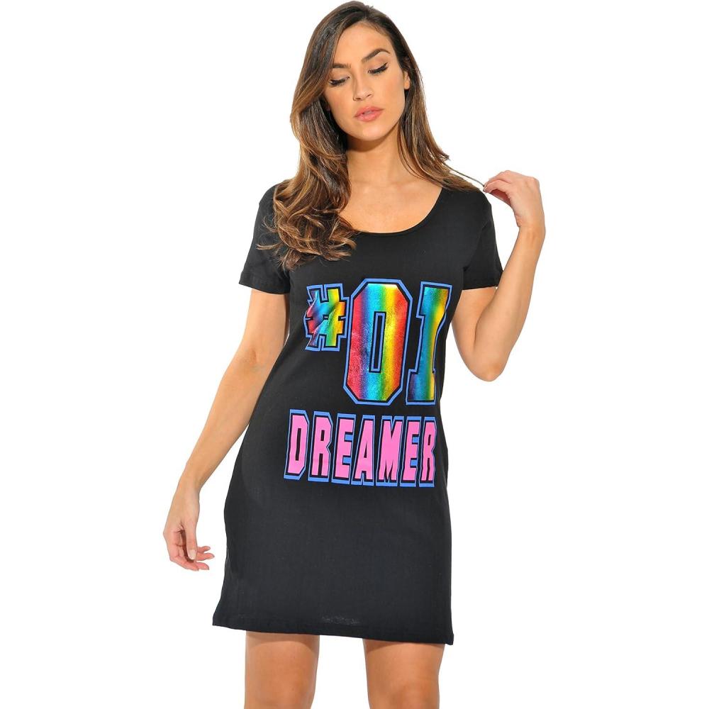 imageJust Love Sleep Dress for Women Sleeping Dorm ShirtBlack 1 Dreamer