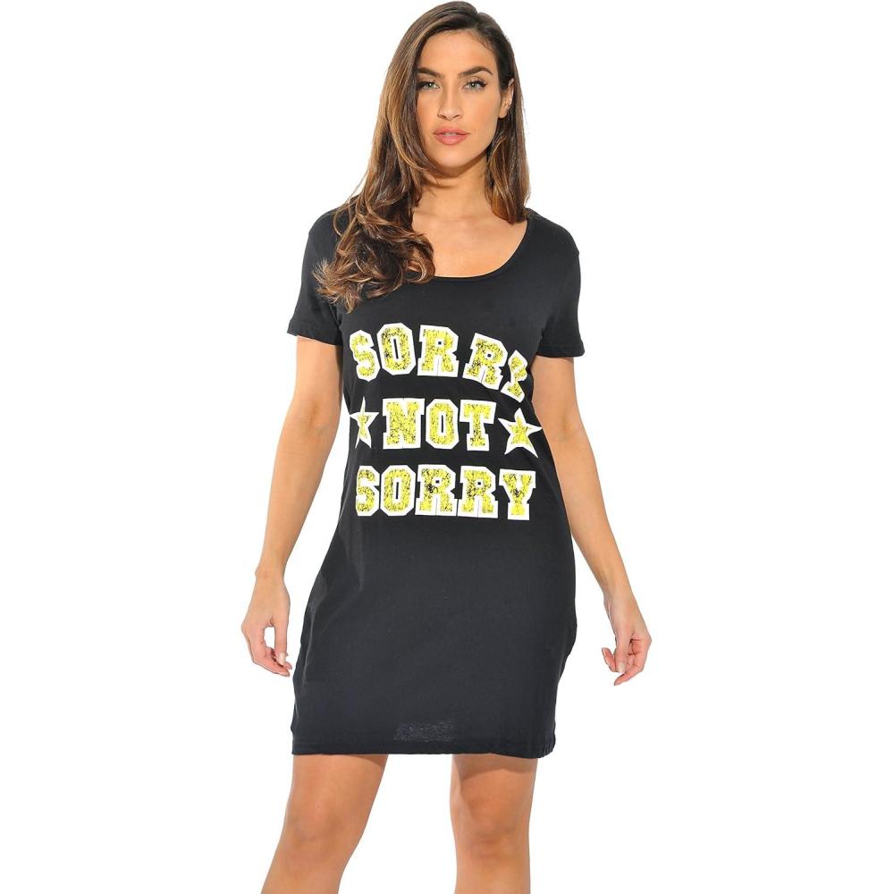 imageJust Love Sleep Dress for Women Sleeping Dorm ShirtBlack Sorry Not Sorry