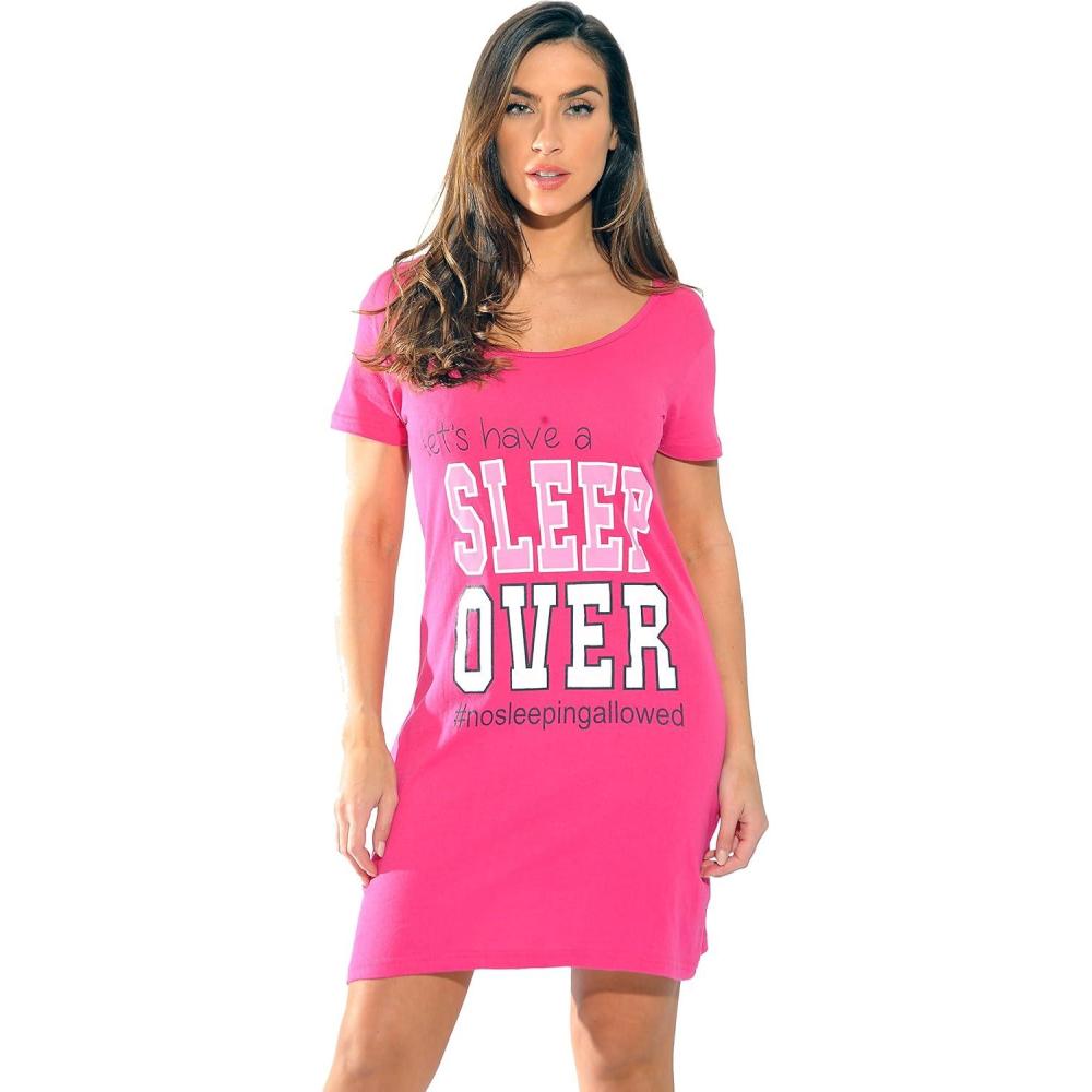 imageJust Love Sleep Dress for Women Sleeping Dorm ShirtFuchsia Lets Have a Sleepover