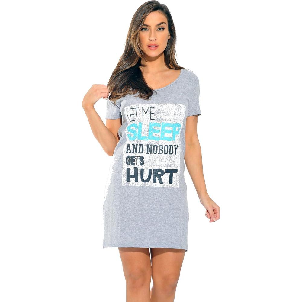 imageJust Love Sleep Dress for Women Sleeping Dorm ShirtGrey Let Me Sleep