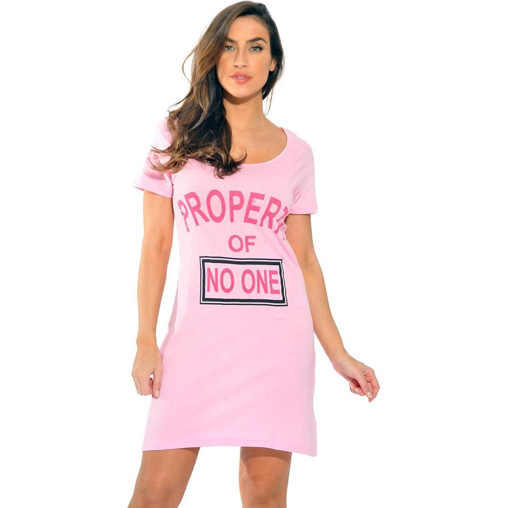 imageJust Love Sleep Dress for Women Sleeping Dorm ShirtPink Property of No One