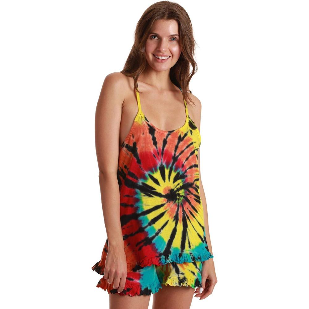imageJust Love Tie Dye Pajama Short Set with Ruffle DetailTie Dye Multi Rainbow