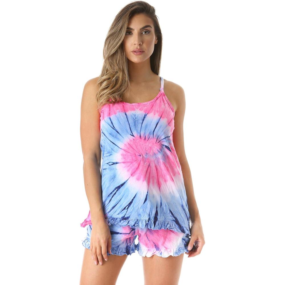 imageJust Love Tie Dye Pajama Short Set with Ruffle DetailTie Dye Swirl