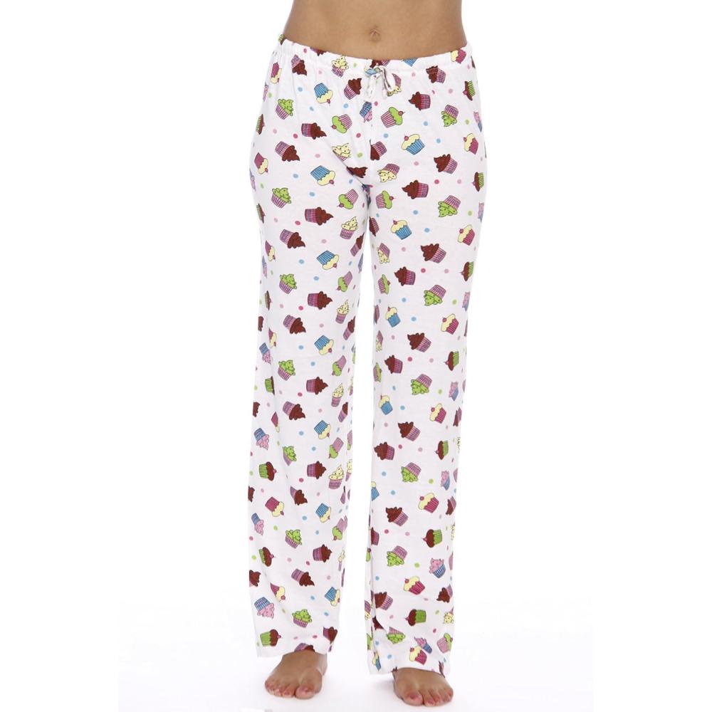 imageJust Love Womens 100 Cotton Pajama PantsCupcake White