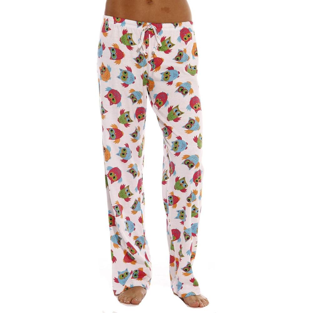 imageJust Love Womens 100 Cotton Pajama PantsFlying Owls White