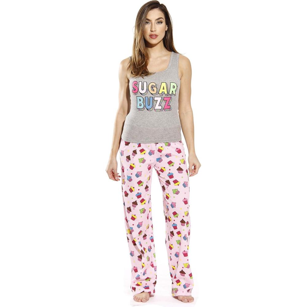 imageJust Love Womens Pajama Pant SetsCupcake Dots Pink