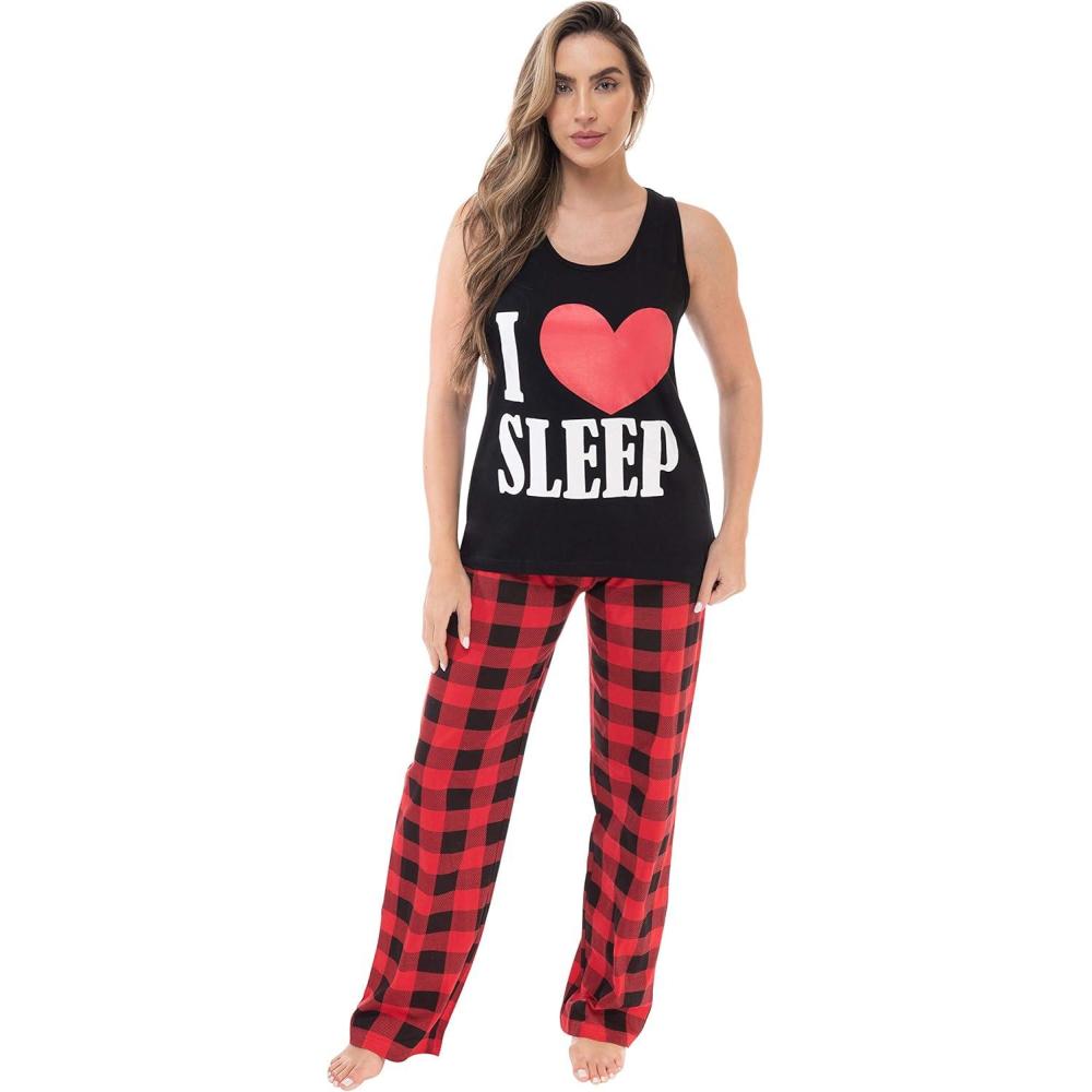 imageJust Love Womens Pajama Pant SetsI Love Sleep Black