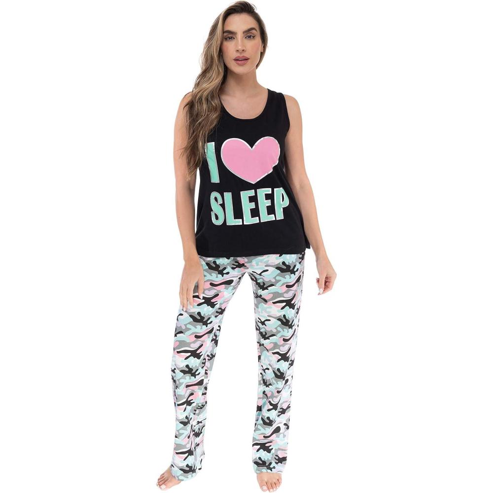 imageJust Love Womens Pajama Pant SetsLove Sleep  Camo