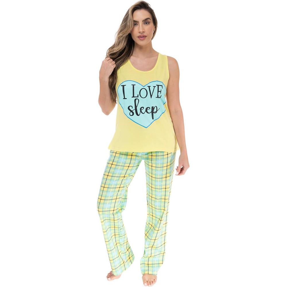 imageJust Love Womens Pajama Pant SetsLove Sleep Plaid