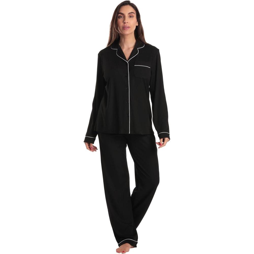 imageJust Love Womens Pajama SetSolid Black