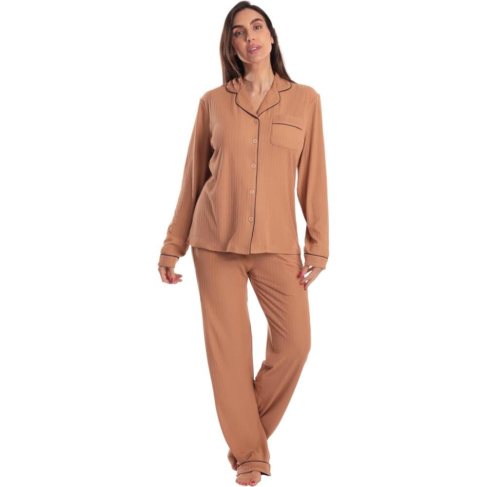 imageJust Love Womens Pajama SetSolid Camel