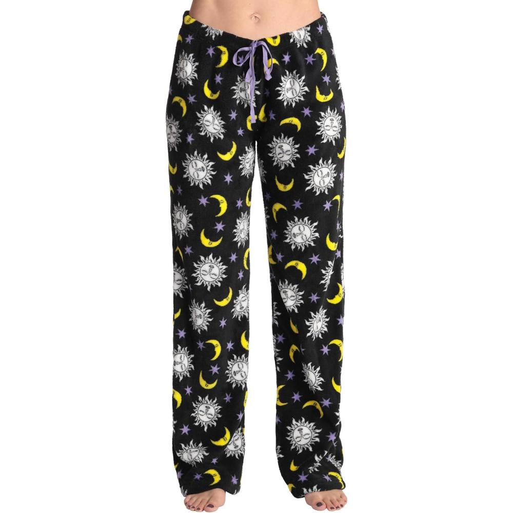 imageJust Love Womens Plush Pajama PantsBlack  Astro Moon Sky