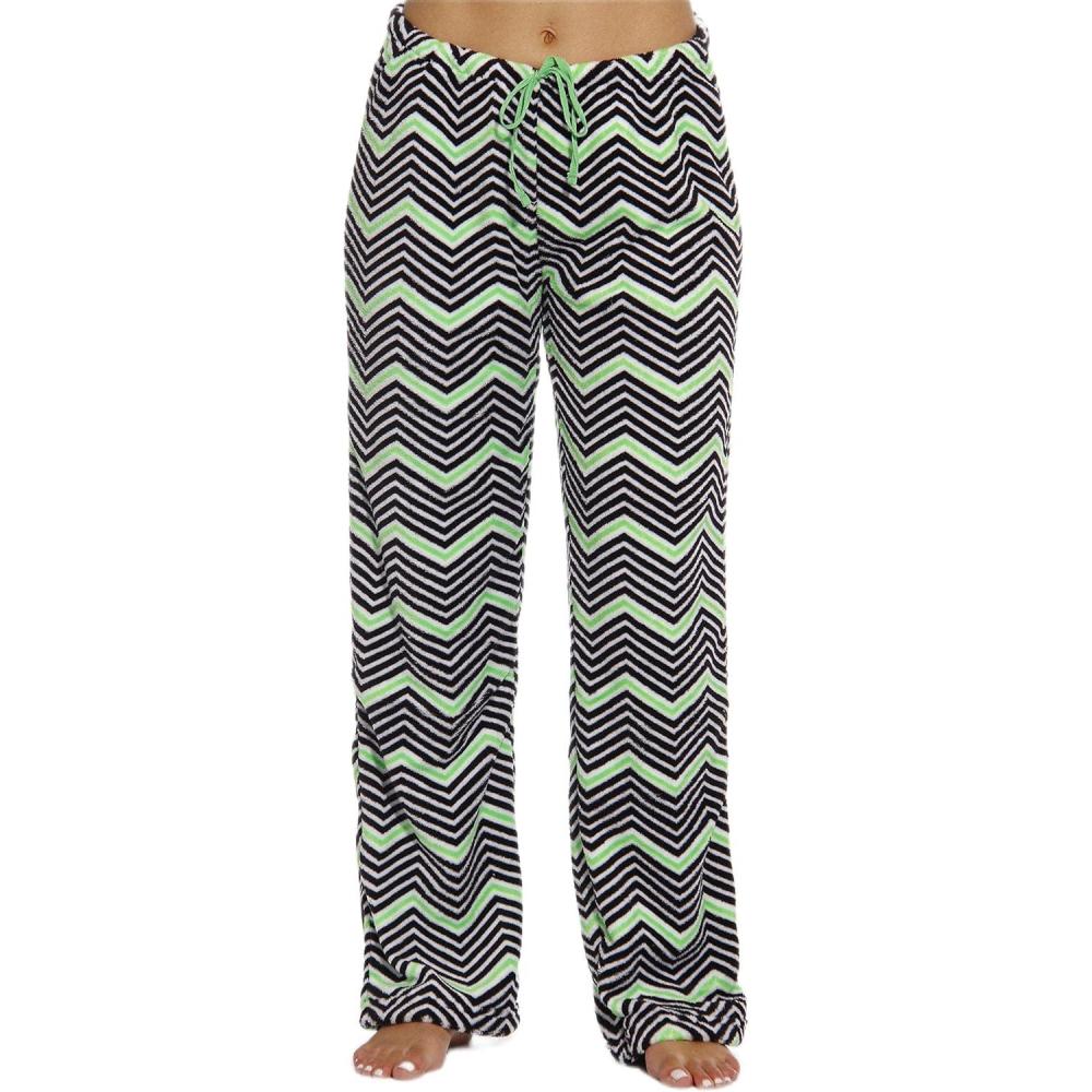imageJust Love Womens Plush Pajama PantsChevron Black Lime