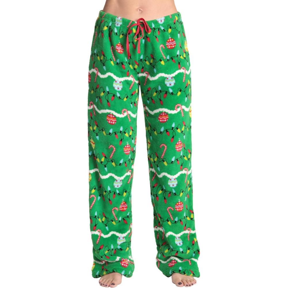 imageJust Love Womens Plush Pajama PantsGreen Decorated Tree