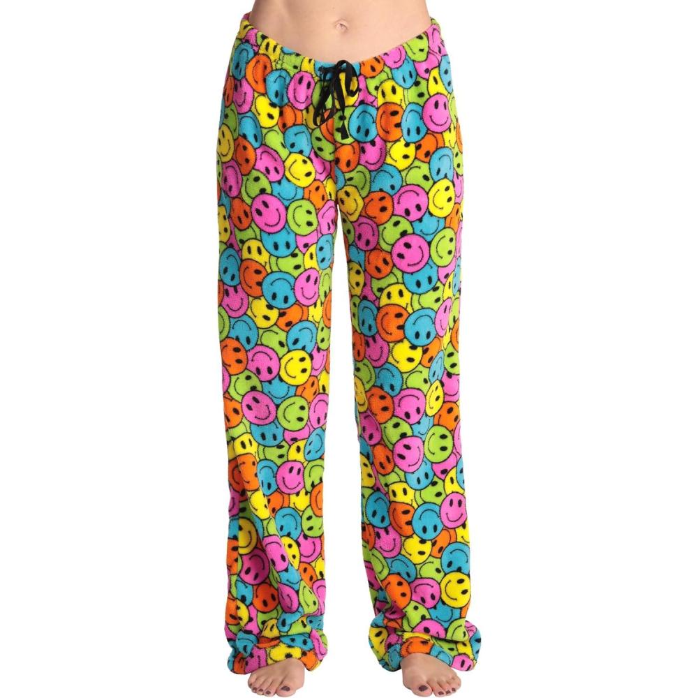 imageJust Love Womens Plush Pajama PantsMulti Tossed Smiley
