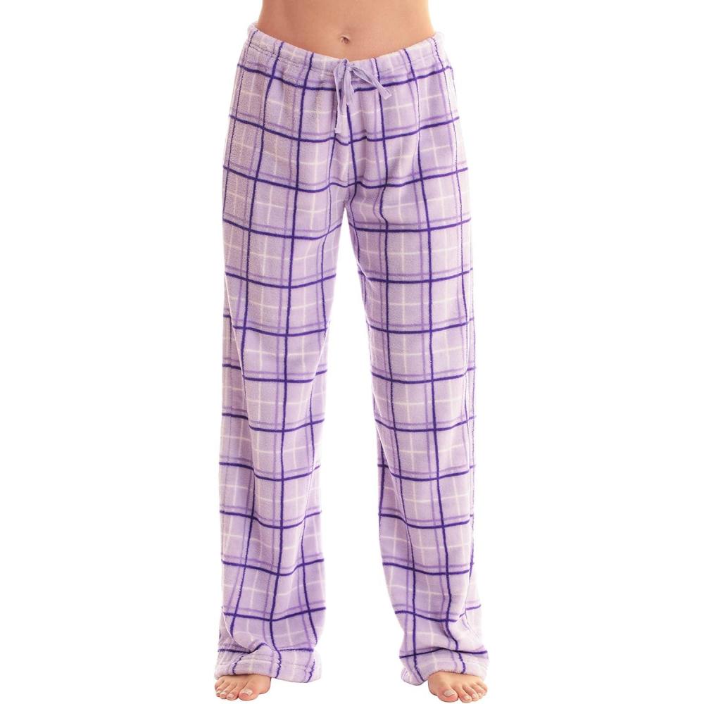 imageJust Love Womens Plush Pajama PantsPurple Plaid