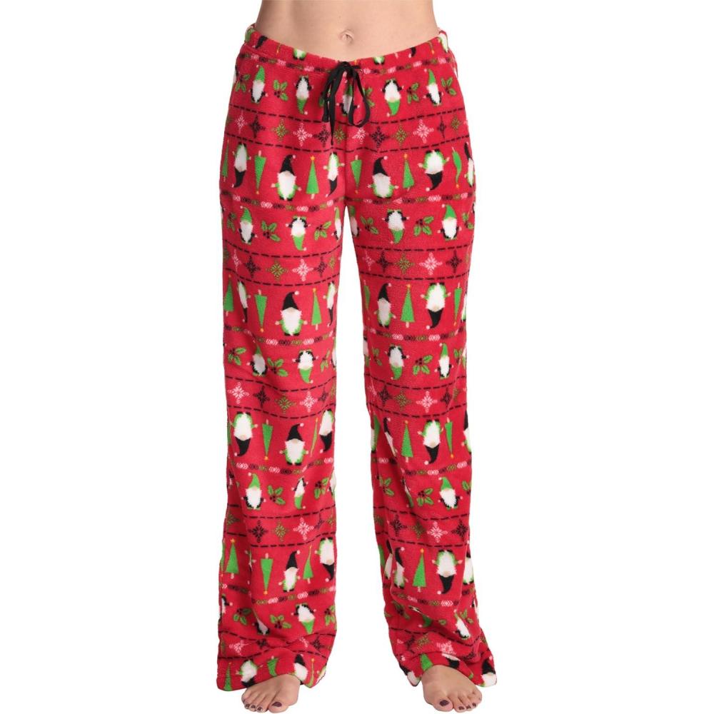 imageJust Love Womens Plush Pajama PantsRed Xmas Gnome