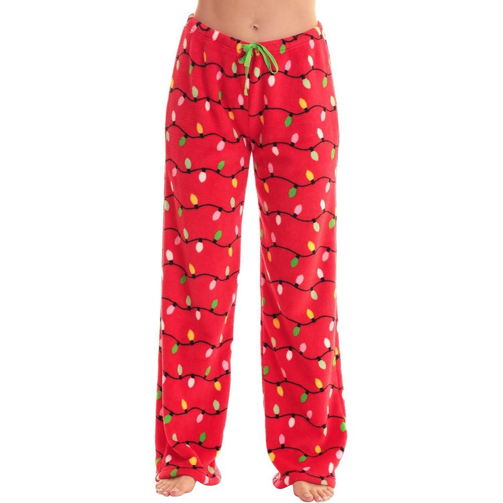 imageJust Love Womens Plush Pajama PantsRed Xmas Lights