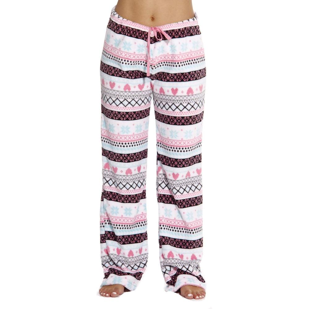 imageJust Love Womens Plush Pajama PantsWhite Heart Fairisle