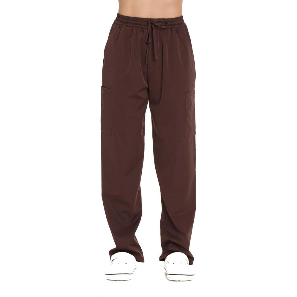 imageJust Love Womens Solid Stretch Scrub Pants Nursing Uniform Cargo Work BottomsChocolate