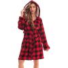 Red Black Buffalo Plaid With Sherpa Lined Hood