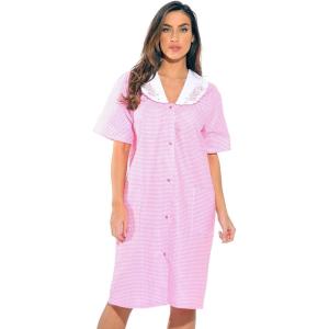Dreamcrest Short Sleeve Duster Housecoat(Pink Throttle)